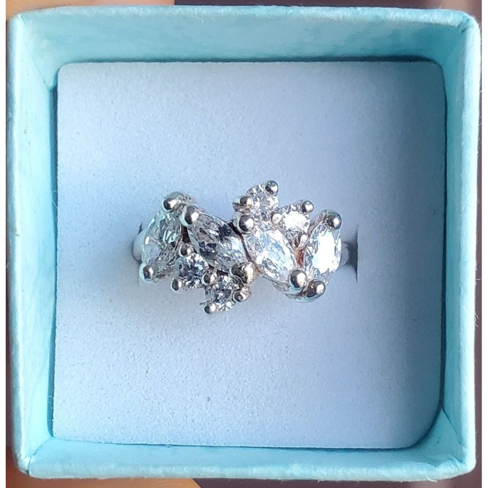925 Sterling Silver CZ Cluster Ring